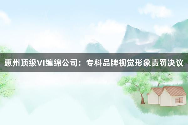 惠州顶级VI缠绵公司：专科品牌视觉形象责罚决议